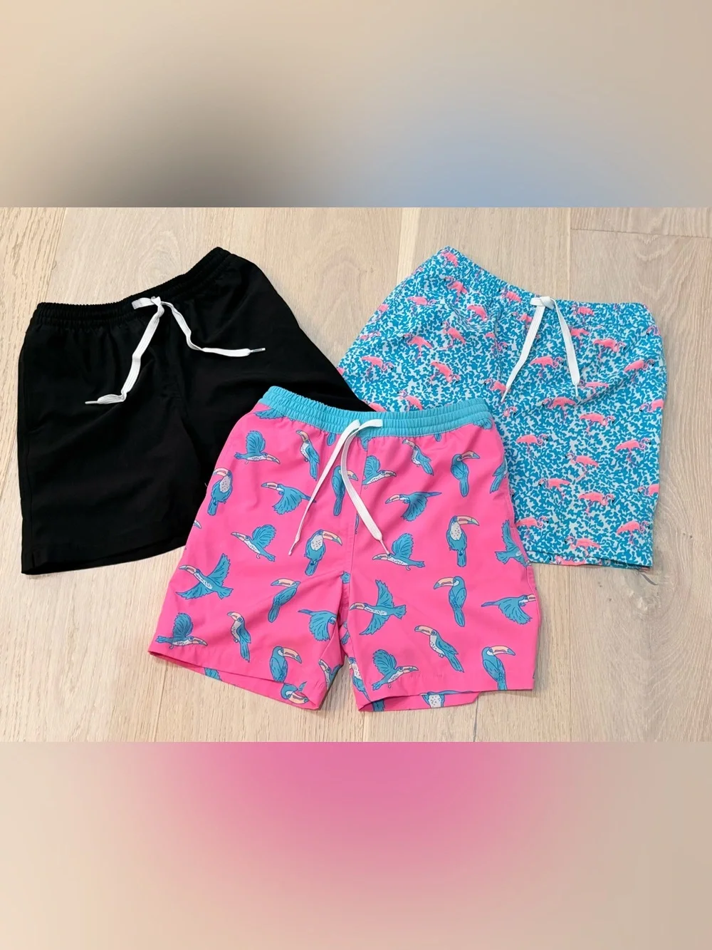 Lot Boys Medium 10/12 Chubbies Swim Trunks 3 pair Shorts Lined